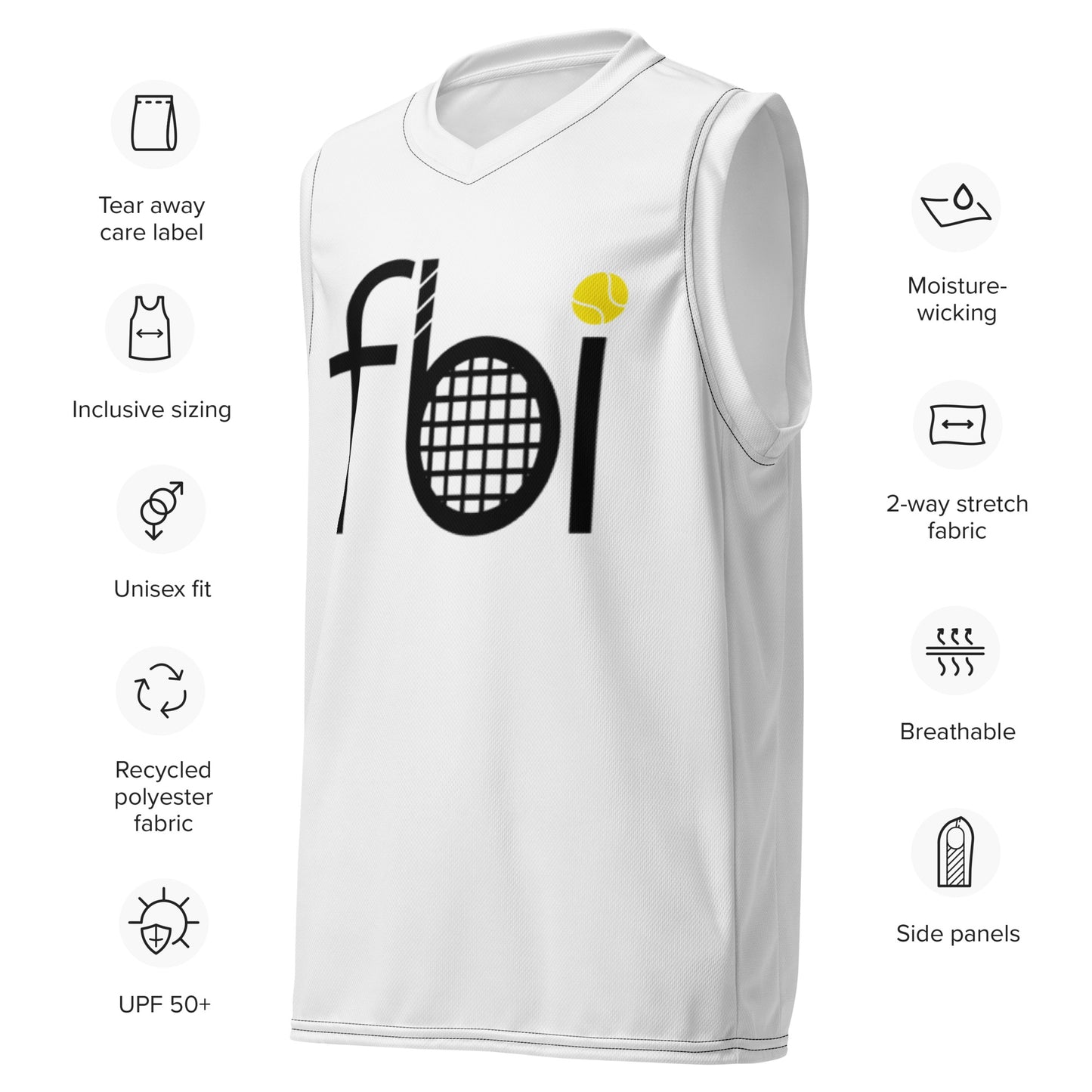 Recycled unisex basketball jersey